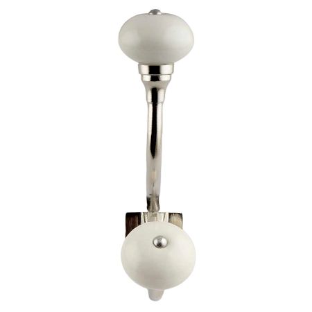 Cream Round Silver Iron Hooks